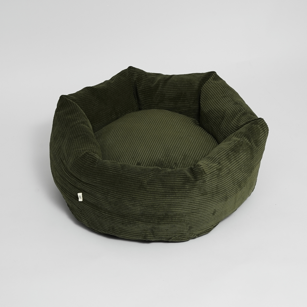 Panier pour chien Luna - Velours côtelé vert