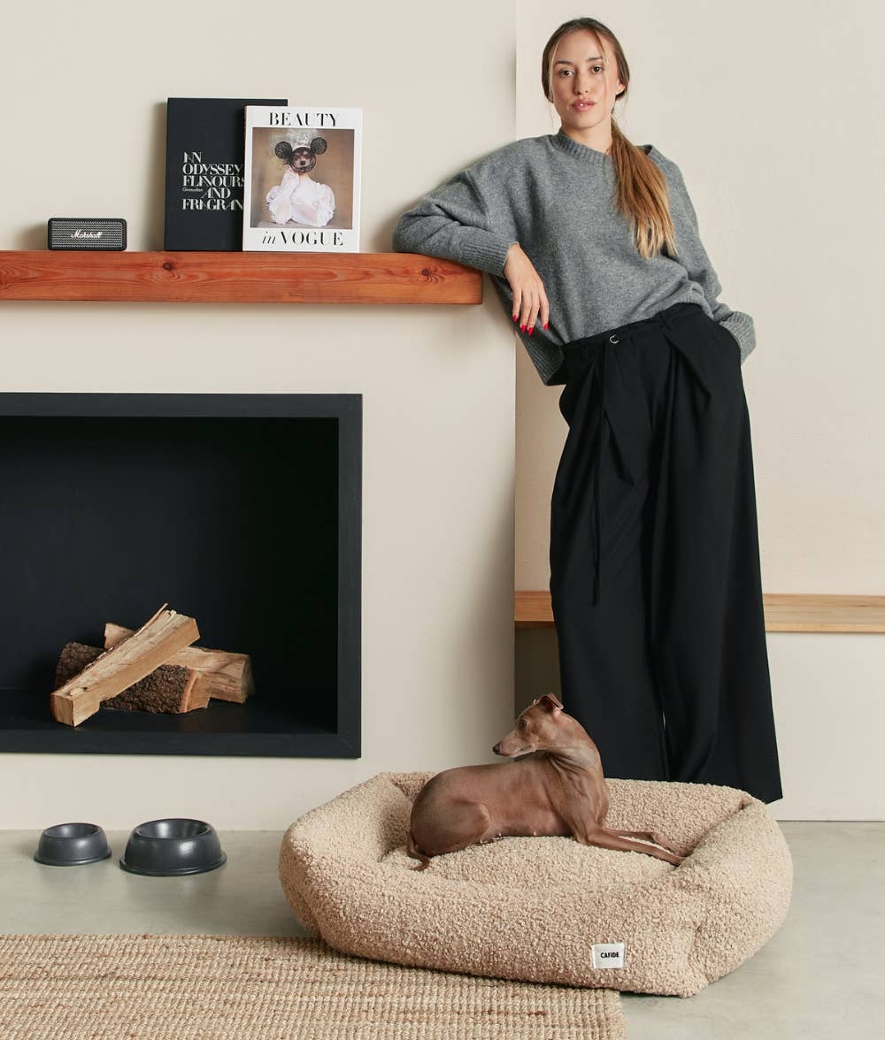 Panier Vicky - Lit pour chien en bouclette beige