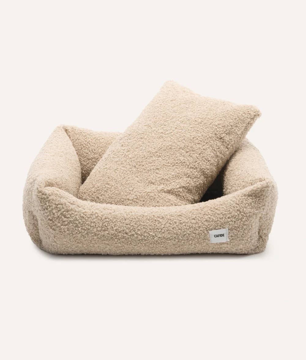 Panier Vicky - Lit pour chien en bouclette beige