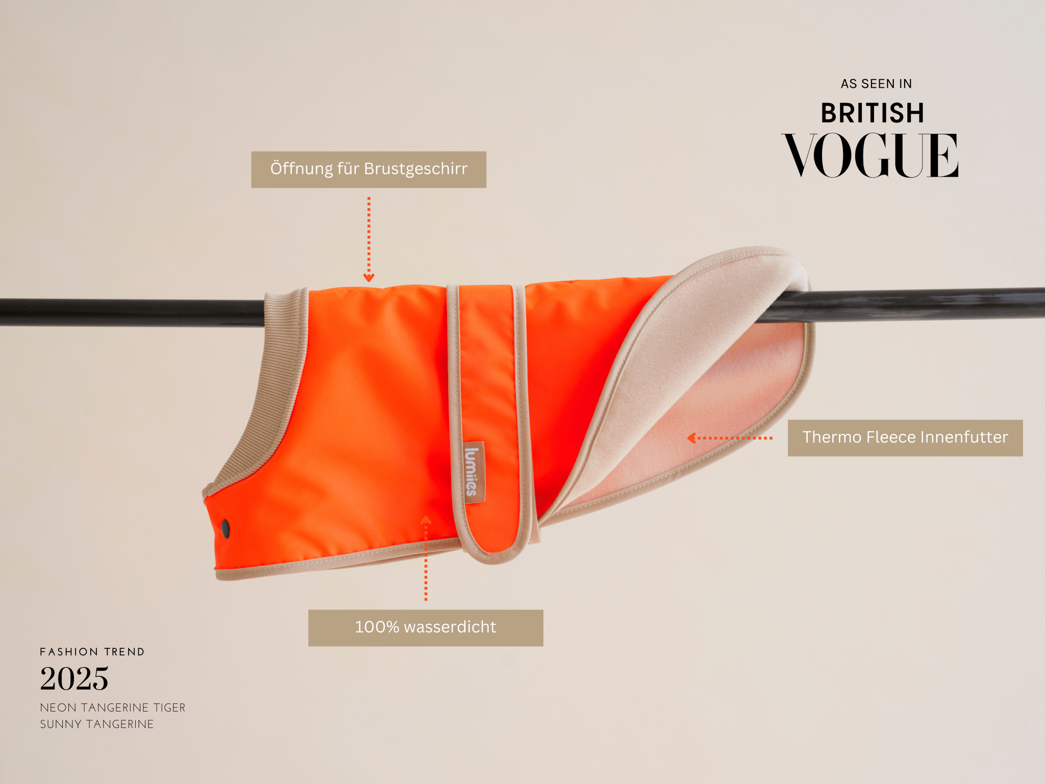 Manteau de pluie Maya - Mandarine Néon